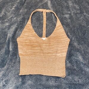 Sans Souci Camel Knit Halter Camisole